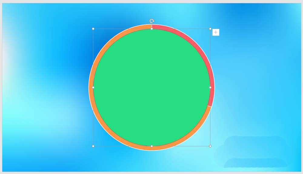 PPT中可以制作毛玻璃效果的圆环图